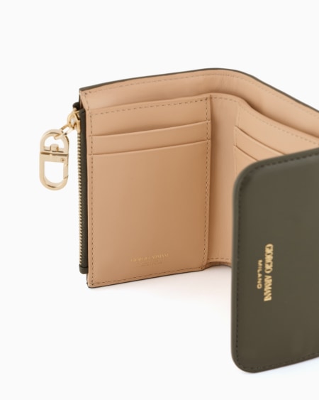 A|x Armani Exchange Leather Trifold Wallet