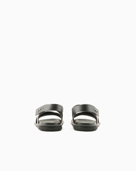 A|x Armani Exchange Leather Woven Sandals
