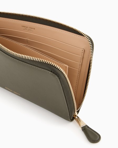 A|x Armani Exchange Leather Wrap-around Zip Wallet