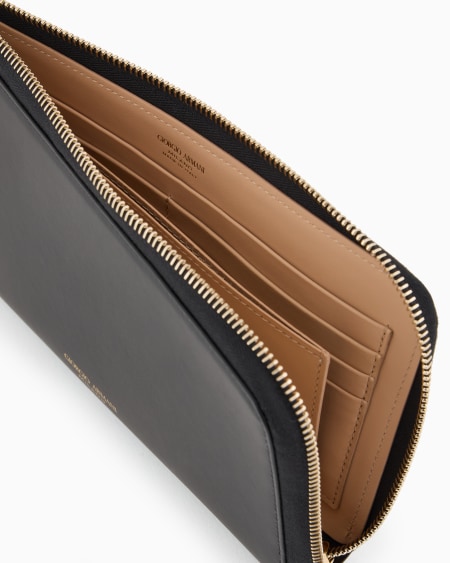 A|x Armani Exchange Leather Wrap-around Zip Wallet