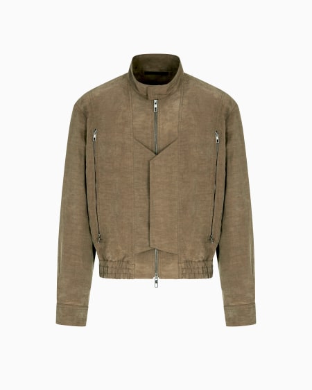 a|x armani exchange Linen and Lyocell blouson