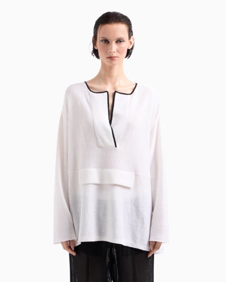 A|x Armani Exchange Linen And Silk Polo Shirt