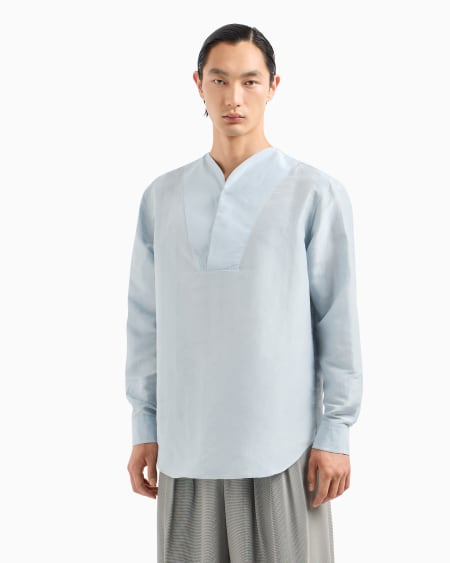 A|x Armani Exchange Linen And Silk Polo Shirt