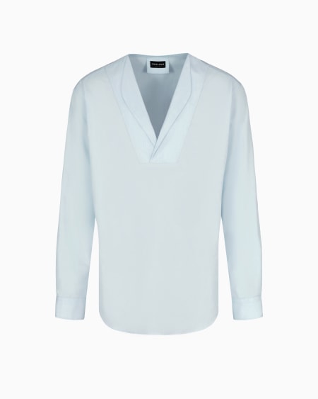 a|x armani exchange Linen and silk polo shirt