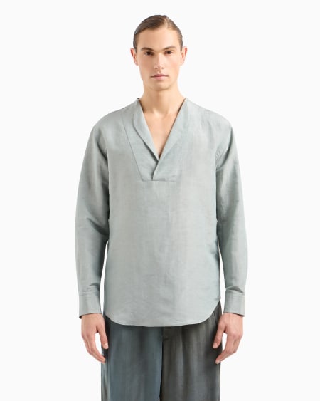 A|x Armani Exchange Linen And Silk Polo Shirt