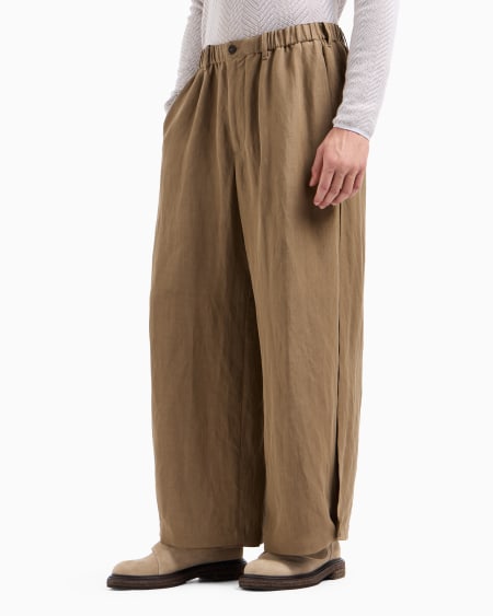 A|x Armani Exchange Linen And Silk Wide Trousers