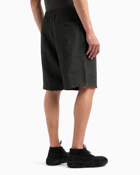 A|x Armani Exchange Linen Bermuda Shorts
