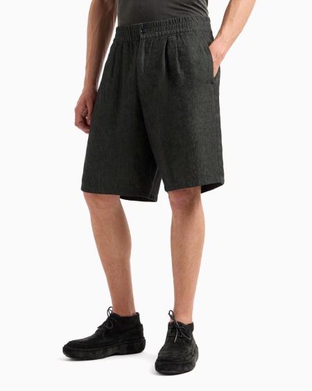 A|x Armani Exchange Linen Bermuda Shorts