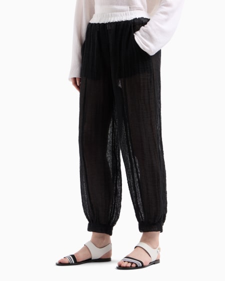 A|x Armani Exchange Linen Blend Mesh Trousers