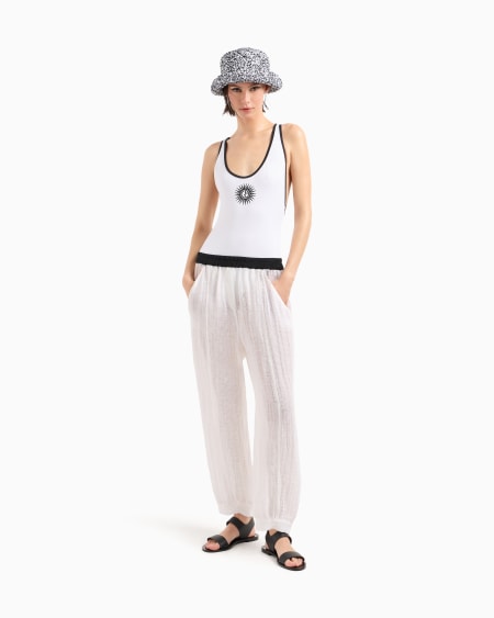 A|x Armani Exchange Linen Blend Mesh Trousers