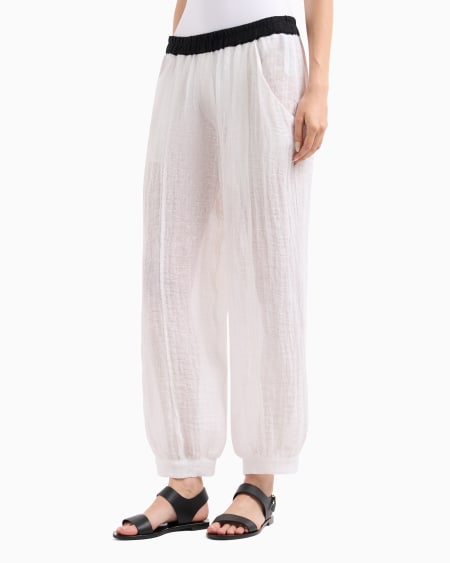 A|x Armani Exchange Linen Blend Mesh Trousers
