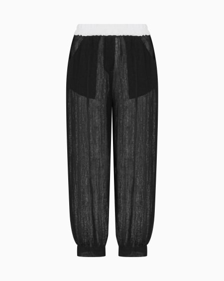 a|x armani exchange Linen blend mesh trousers