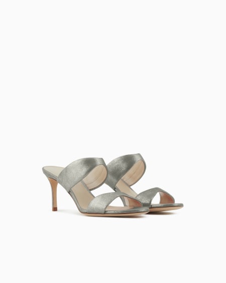 A|x Armani Exchange Liquid Suede Sandals With Heel