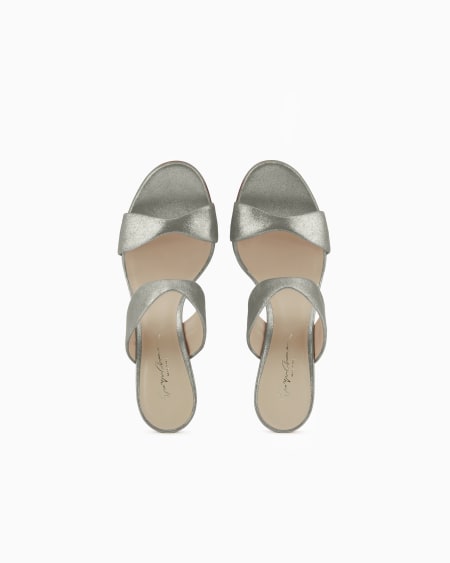 A|x Armani Exchange Liquid Suede Sandals With Heel