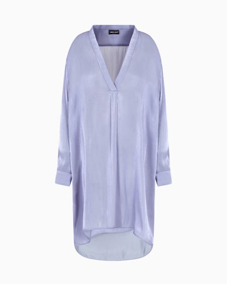 a|x armani exchange Long shirt in shiny fabric