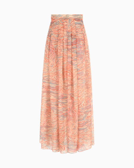 a|x armani exchange Long skirt in printed silk