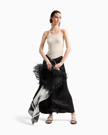 A|x Armani Exchange Long Skirt In Silk Satin