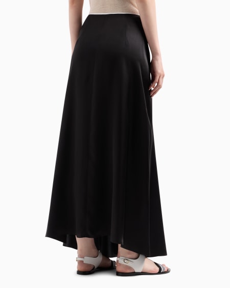 A|x Armani Exchange Long Skirt In Silk Satin