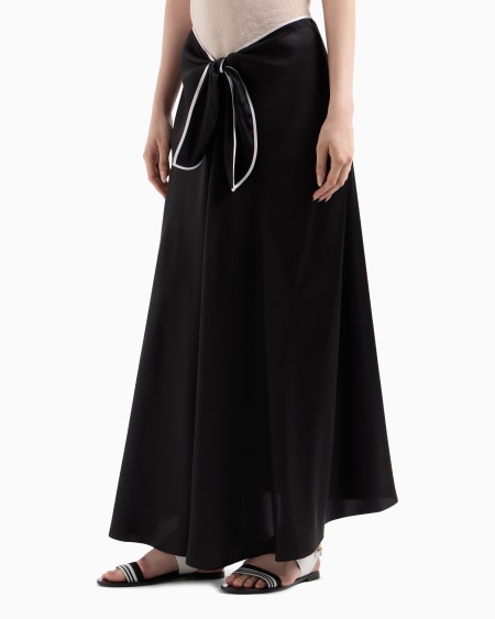 A|x Armani Exchange Long Skirt In Silk Satin