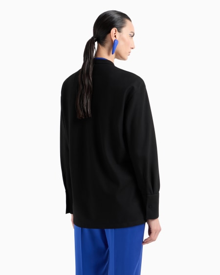 A|x Armani Exchange Long-sleeved Fluid Wool Shirt