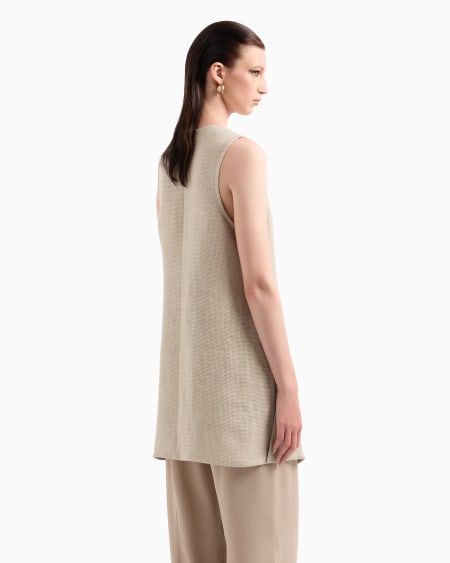 A|x Armani Exchange Long Top In Linen Gauze