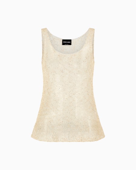 a|x armani exchange Lurex knit top with sequins