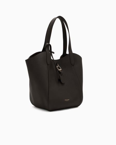A|x Armani Exchange Medium Pebbled Leather Handbag