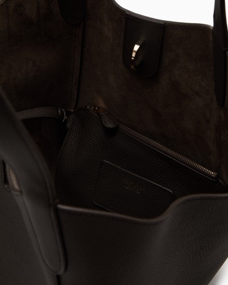 A|x Armani Exchange Medium Pebbled Leather Handbag