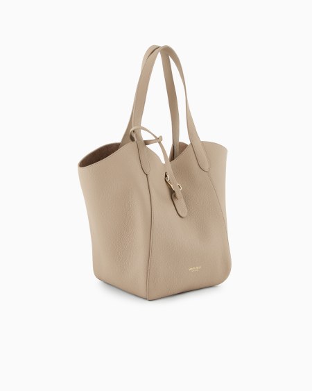 A|x Armani Exchange Medium Pebbled Leather Handbag