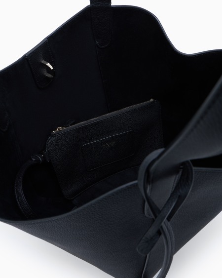 A|x Armani Exchange Medium Pebbled Leather Handbag