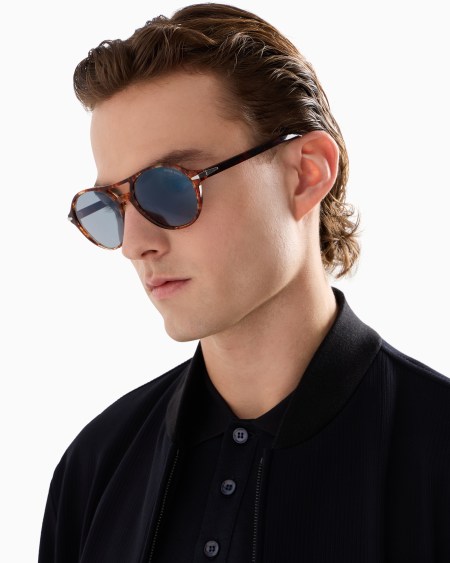 A|x Armani Exchange Men’s Round Sunglasses