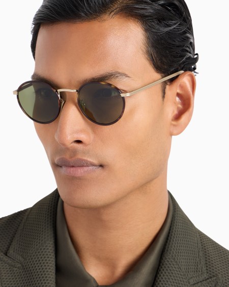 A|x Armani Exchange Men’s Round Sunglasses