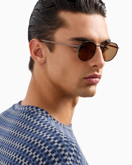 A|x Armani Exchange Men’s Round Sunglasses