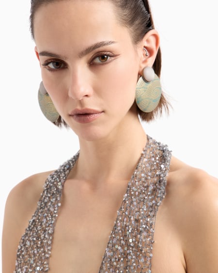 A|x Armani Exchange Mesh Top With Bead Embroidery