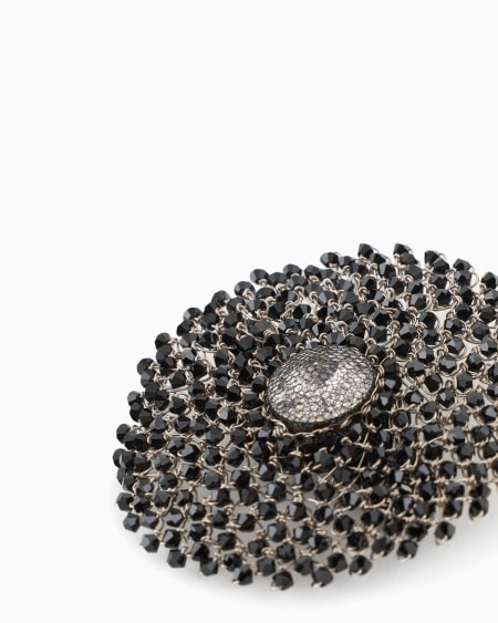 A|x Armani Exchange Metal And Bead Brooch