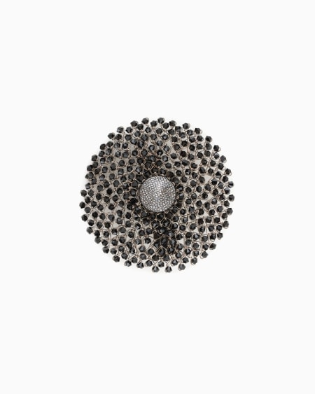 a|x armani exchange Metal and bead brooch