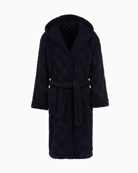 a|x armani exchange Monogram cotton terry bathrobe