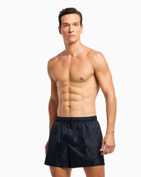 A|x Armani Exchange Monogram Swim Trunks