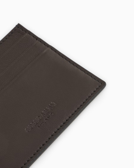 A|x Armani Exchange Nappa Leather Card Holder