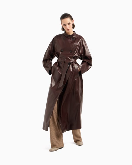 A|x Armani Exchange Nappa Leather Trench Coat