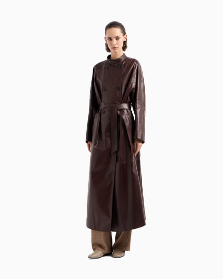 A|x Armani Exchange Nappa Leather Trench Coat
