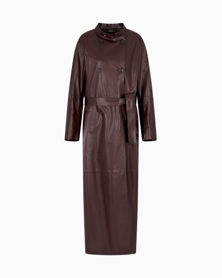 a|x armani exchange Nappa leather trench coat