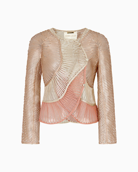 a|x armani exchange Pearlised nappa-leather jacket