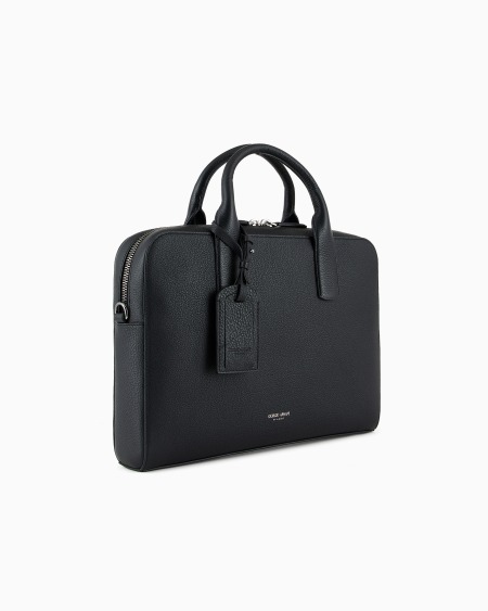 A|x Armani Exchange Pebbled Leather Briefcase