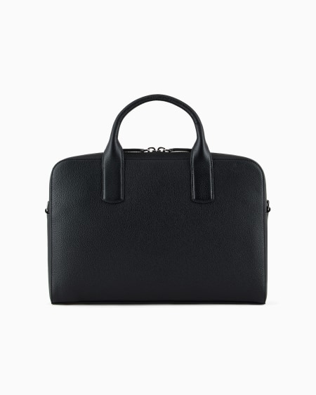 A|x Armani Exchange Pebbled Leather Briefcase