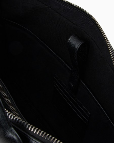 A|x Armani Exchange Pebbled Leather Briefcase