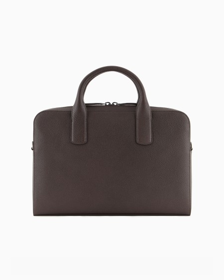 A|x Armani Exchange Pebbled Leather Briefcase