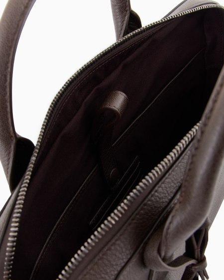 A|x Armani Exchange Pebbled Leather Briefcase