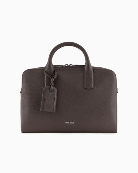 a|x armani exchange Pebbled leather briefcase