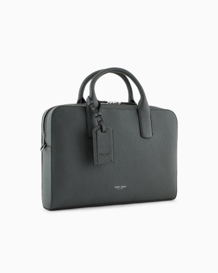A|x Armani Exchange Pebbled Leather Briefcase
